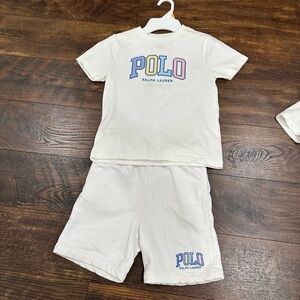 Polo by Ralph Lauren White Kids Shirt & Shorts Set